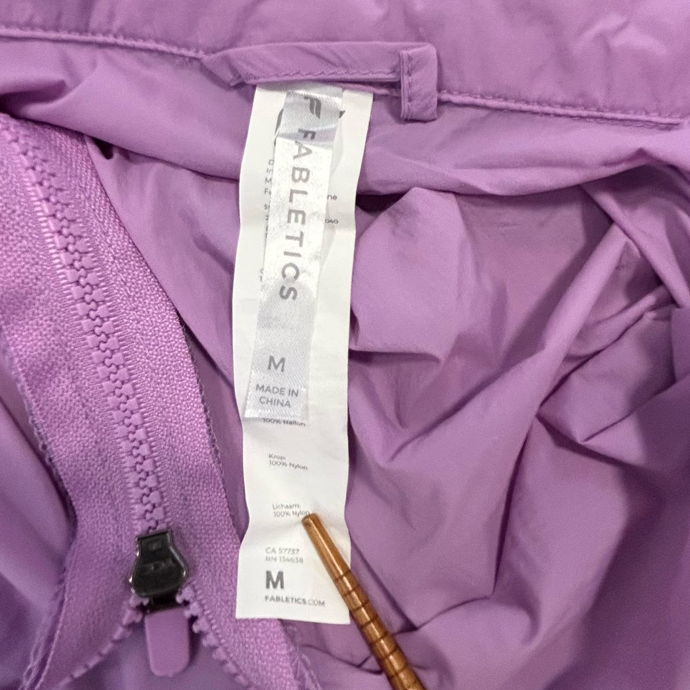 Fabletics Lavender Zip-Up Windbreaker Jacket Size… - image 3